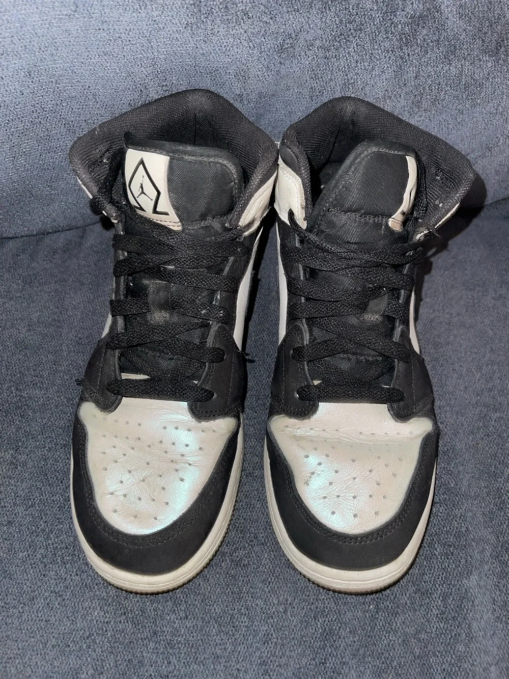 nike Black and White High-Top Sneakers size 7Y